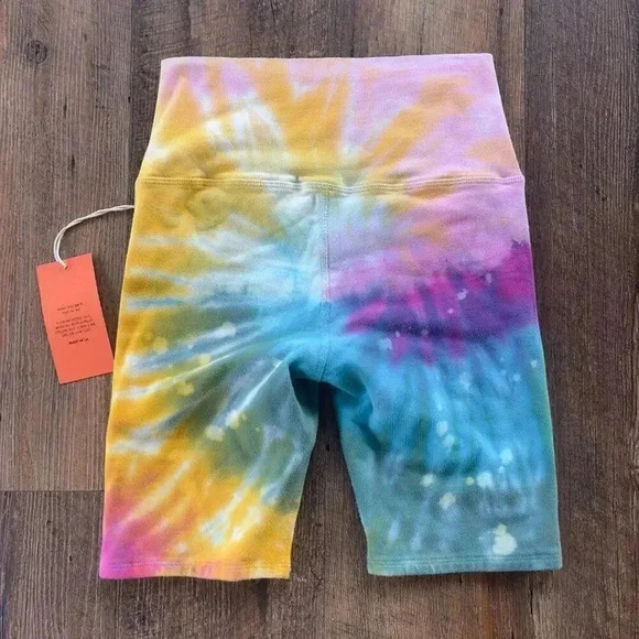 La Detresse Tie Dye High Waist Bike Shorts in Tropicali NWT S - Picture 5 of 6